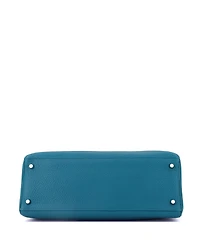 Pre-Owned Hermes Kelly 35 Handbag Blue Clemence with Palladium Hardware