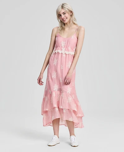 And Now This Women's Embroidered High-Low Maxi Dress, Macy's Exclusive