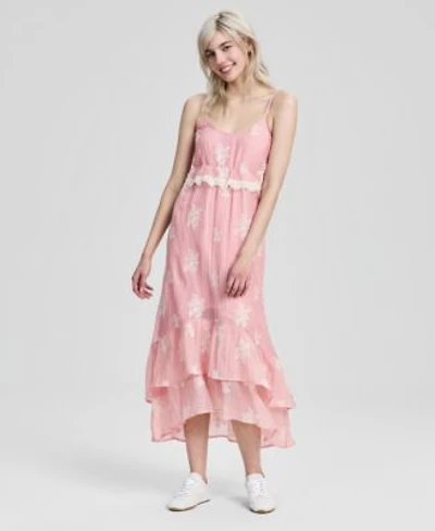 Now This Womens Embroidered High Low Maxi Dress Macys Exclusive