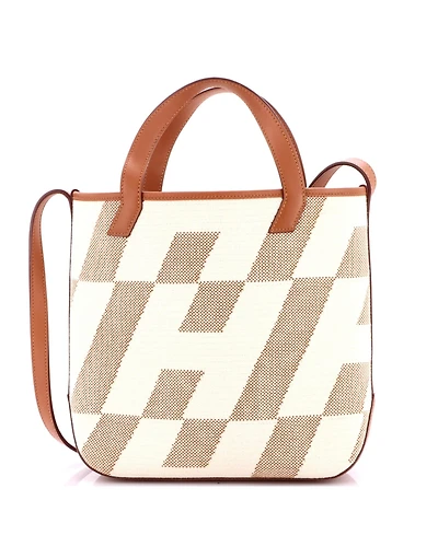 Pre-Owned Hermes 27 Cabas H en Biais Tote Canvas with Leather
