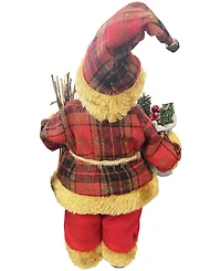 Santa's Workshop 13" Country Plaid Santa Claus