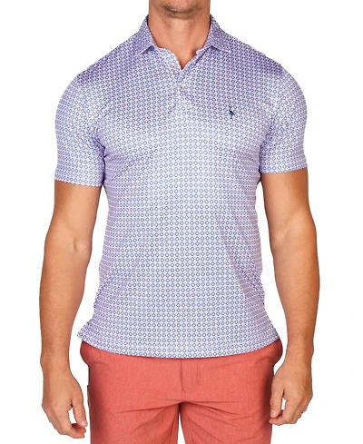 TailorByrd Men's Geo Floral Mosaic Performance Polo