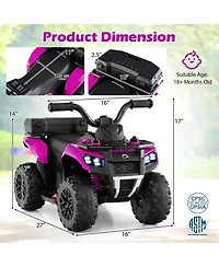Sugift 6V Kids Ride On Atv with Music, Spray, and Storage
