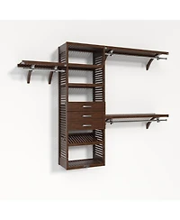 John Louis Home Solid Wood Walk-In Closet Organizer with 3 Shaker Style Drawers