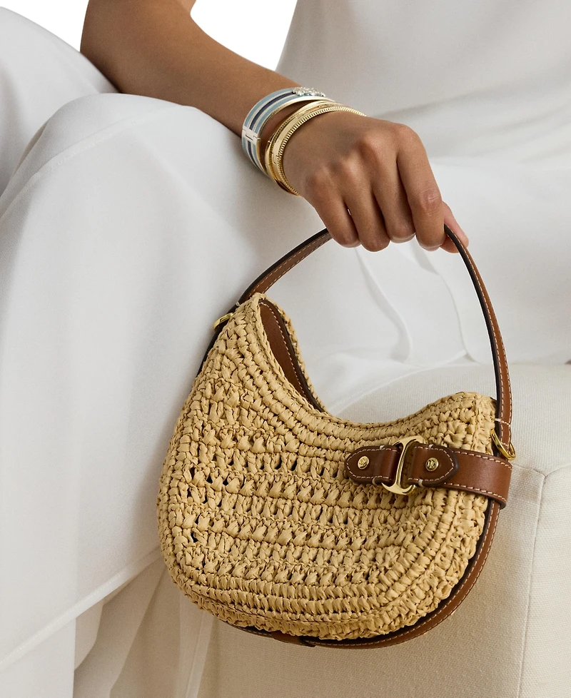 Lauren Ralph Lauren Tasha Mini Woven Straw Crossbody Bag