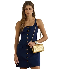 Lauren Ralph Adair Ii Medium Croc-Embossed Crossbody Wallet