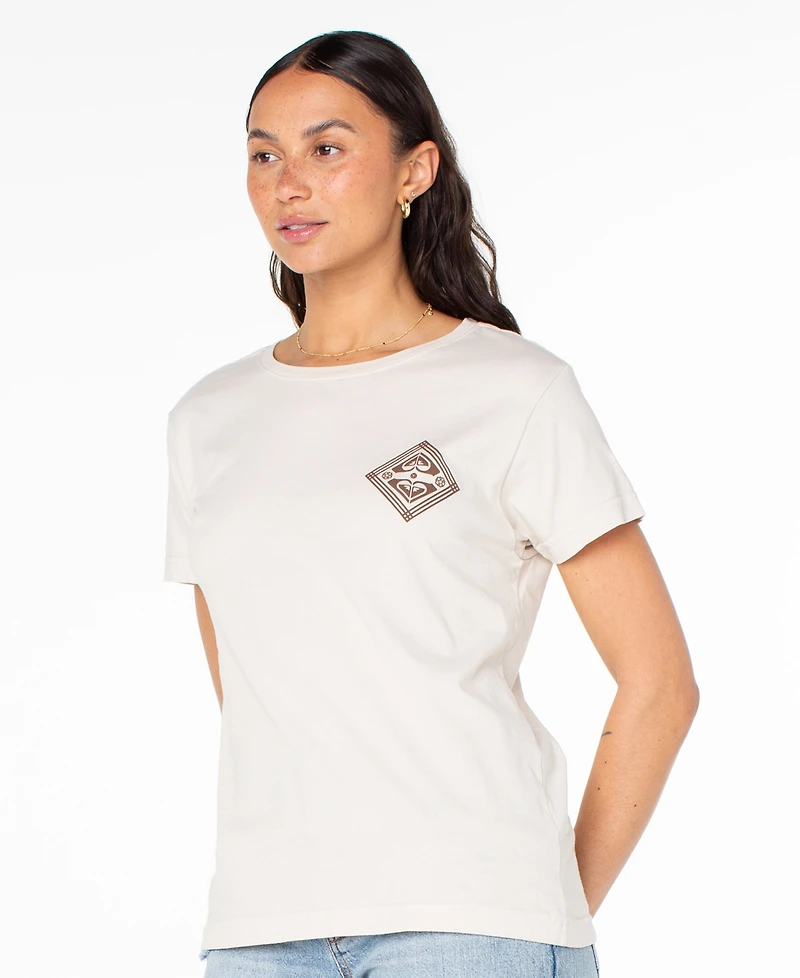 Roxy Women's Nouveau Hibiscus Boyfriend Crewneck Short-Sleeve T-Shirt