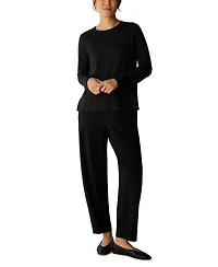 Eileen Fisher Women's Round Neck Long-Sleeve Top