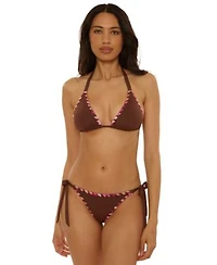 Becca Womens On The Edge Hand Looped Triangle Top Tie Side Bottoms