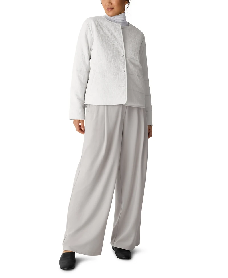 Eileen Fisher Women's Round Neck Quilted Jacket