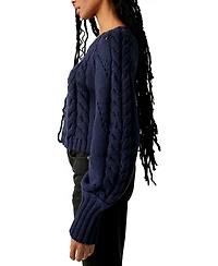 Free People Women's Sandre Cable-Knit Sweater
