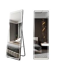 Vlsrka Led Full-Length Mirror with Stand, Suitable for Outfit Checks.