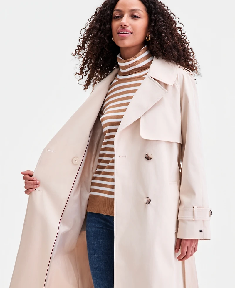 Tommy Hilfiger Women's Double-Breasted Belted Trench Coat