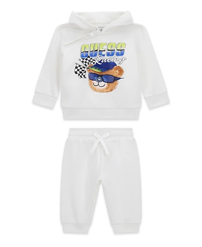 Guess Baby Boys Long-Sleeve Hooded Sweatshirt and Sweatpants, 2-Piece Set