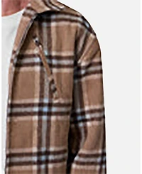 mnml Men's Plaid Flannel Front Zip Jacket