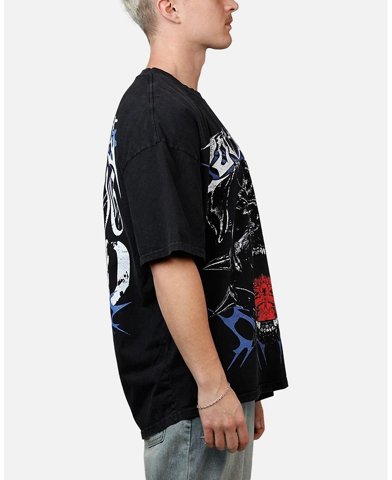 Loiter Men's mnml Faded Print Flannel Shirt