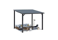 Aecojoy 10'X8' Hardtop Gazebo Outdoor Pergola Lean to Metal Pergolas