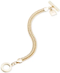 Anne Klein Gold-Tone Flat Chain Toggle Bracelet