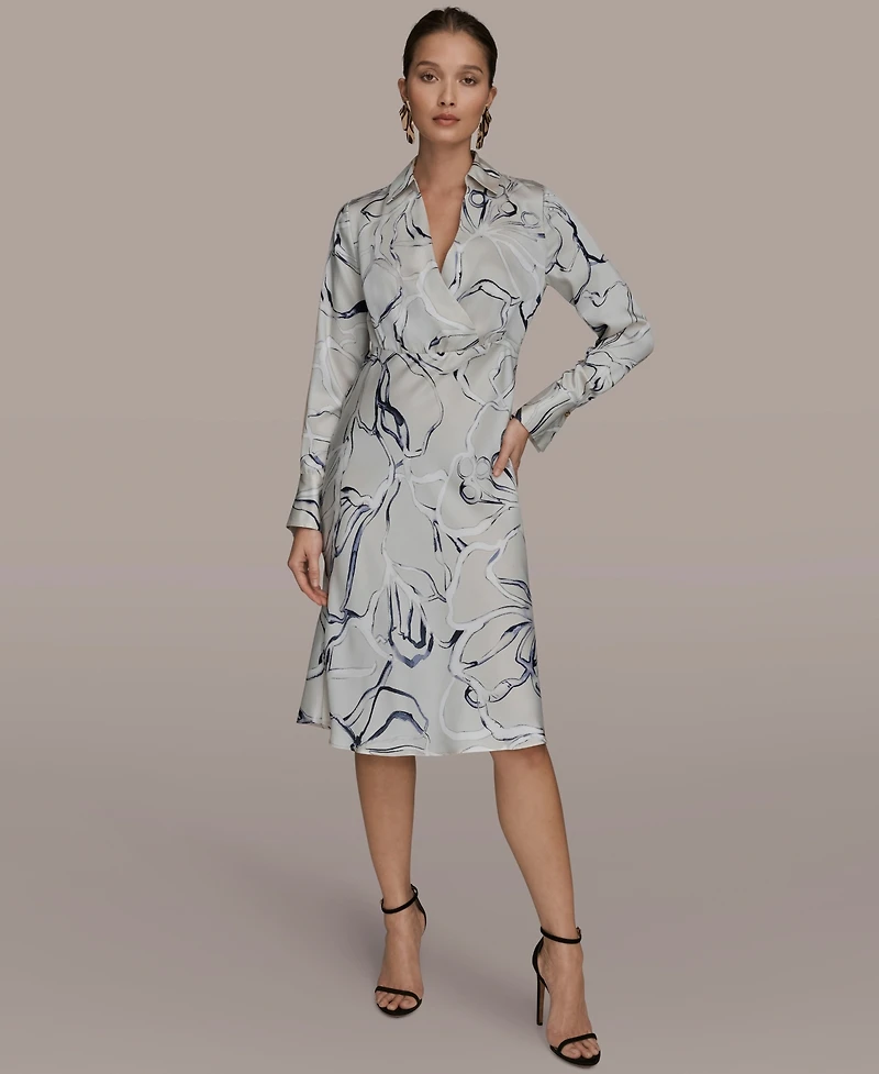 Donna Karan New York Women's Collared A-Line Dress