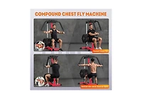 Aecojoy Chest Fly Machine, Pec Deck Fly and Reverse Delt Machine, 450lbs Adjustable Upper Body Workout Equipment for Home Gym