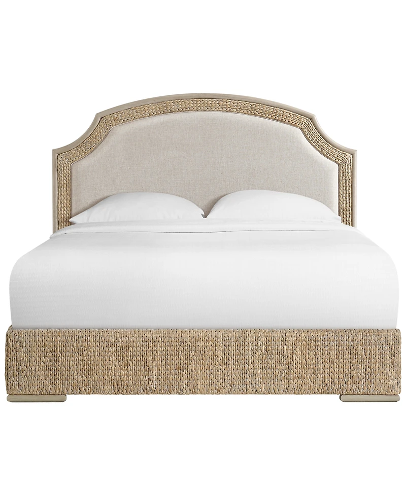 Furniture Basketweave Queen Upholstered Bed