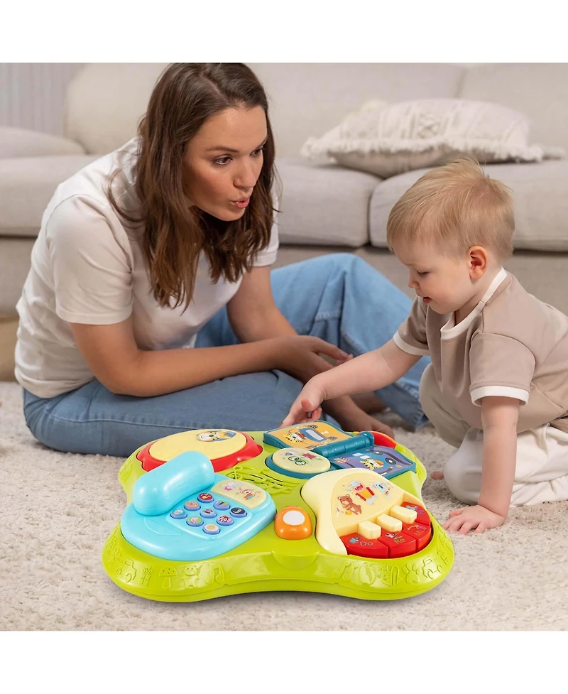 Costway 3 1 Baby Stationary Activity Center Walk-Around Kids Play Table Set
