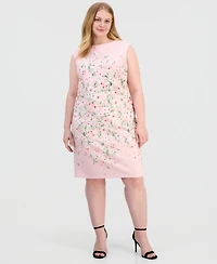Kasper Plus Floral Sleeveless Sheath Dress