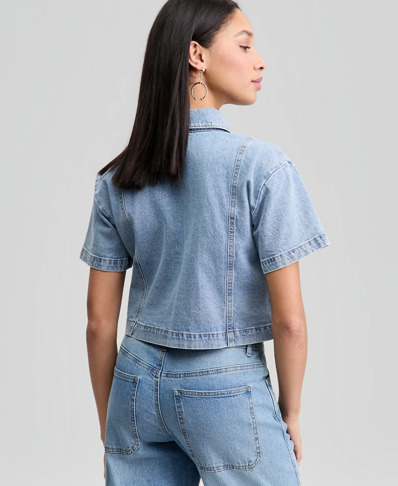 And Now This Women's Patchwork Denim Shirt, Macy's Exclusive