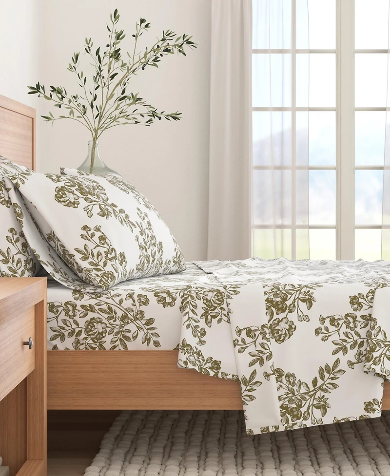 Linery & Co. 100% Turkish Cotton Flannel Printed Sheet Set