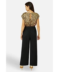 Yumi Women's Sequin Top Stretch Jumpsuit