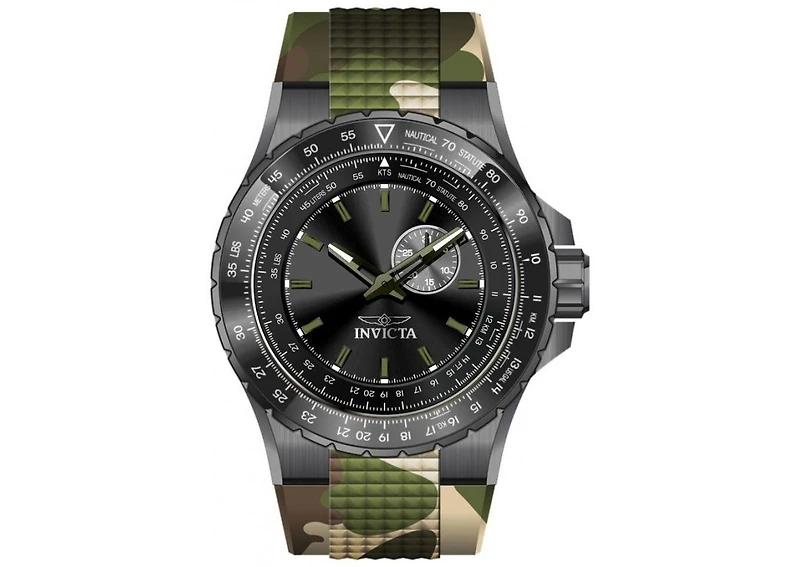 Invicta Men's 49730 Aviator Quartz VD72 Black Dial Watch