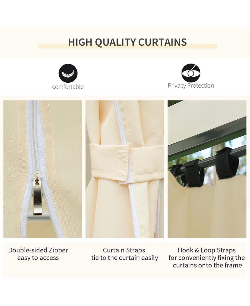 Outsunny 10'x13' Outdoor Canopy 2-Tier Top Gazebo Bbq Party Tent,