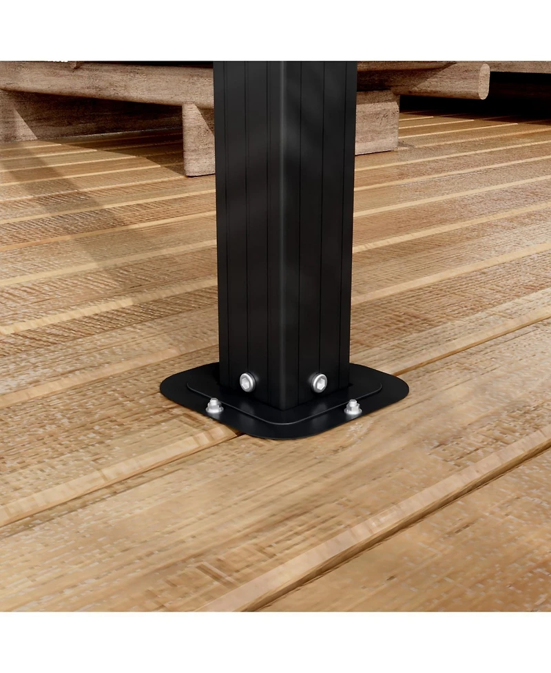 Homsee 10x12 Ft Aluminum Frame Sloped Galvanized Steel Roof Wall Mounted Gazebo Umbrellas & Canopies & Awnings