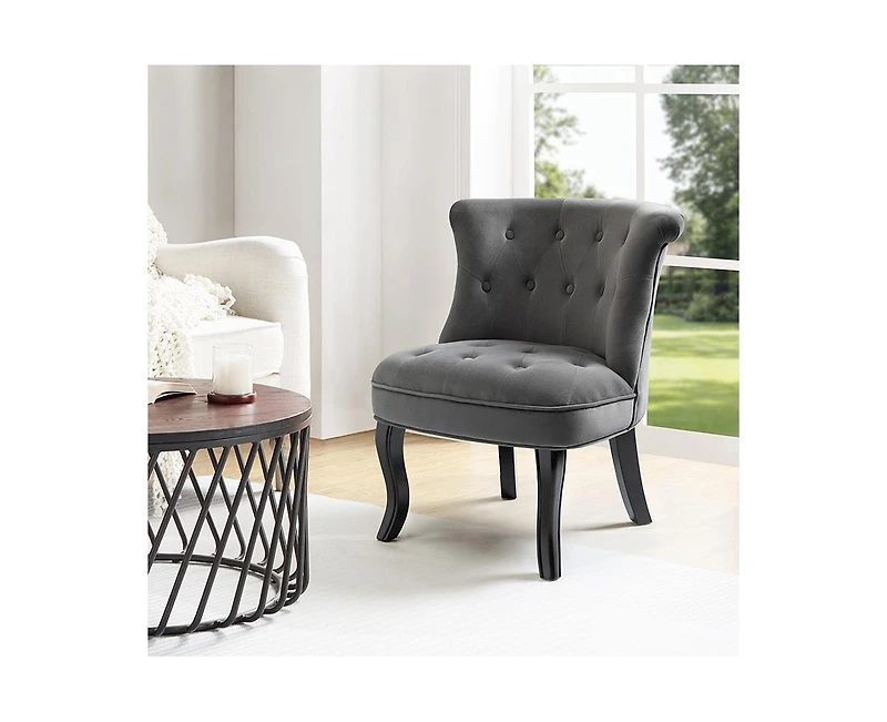 Modern Velvet Armless small Accent Chairs For Space Saving