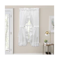 Ellis Curtain Madelyn Ruffled Victorian Priscillas 1.5" Rod Pocket Curtain Panel 100" x 63" White