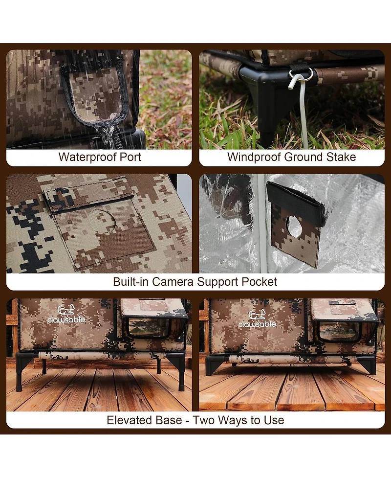 Clawsable Heated Outdoor Cat House,Feral Shelter,Fit 2-3 Cats