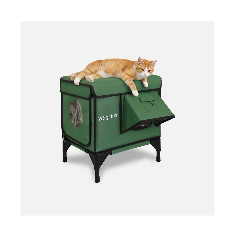 AllGuard Outdoor Heated Cat House – Night Camo (Small)