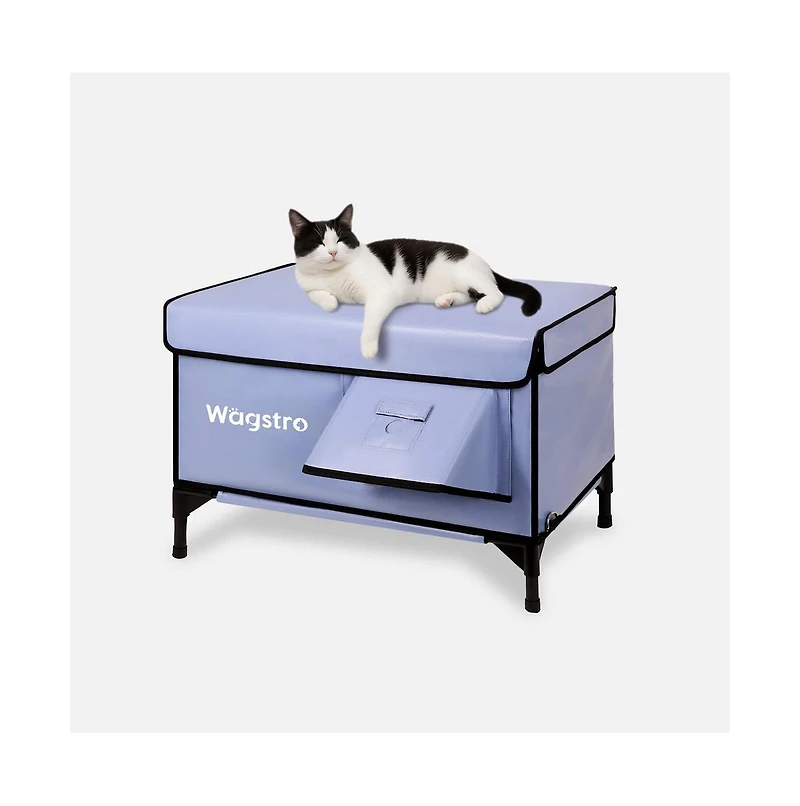 Wagstro ArcticGuard Outdoor Heated Cat House – Cloud Slate Blue