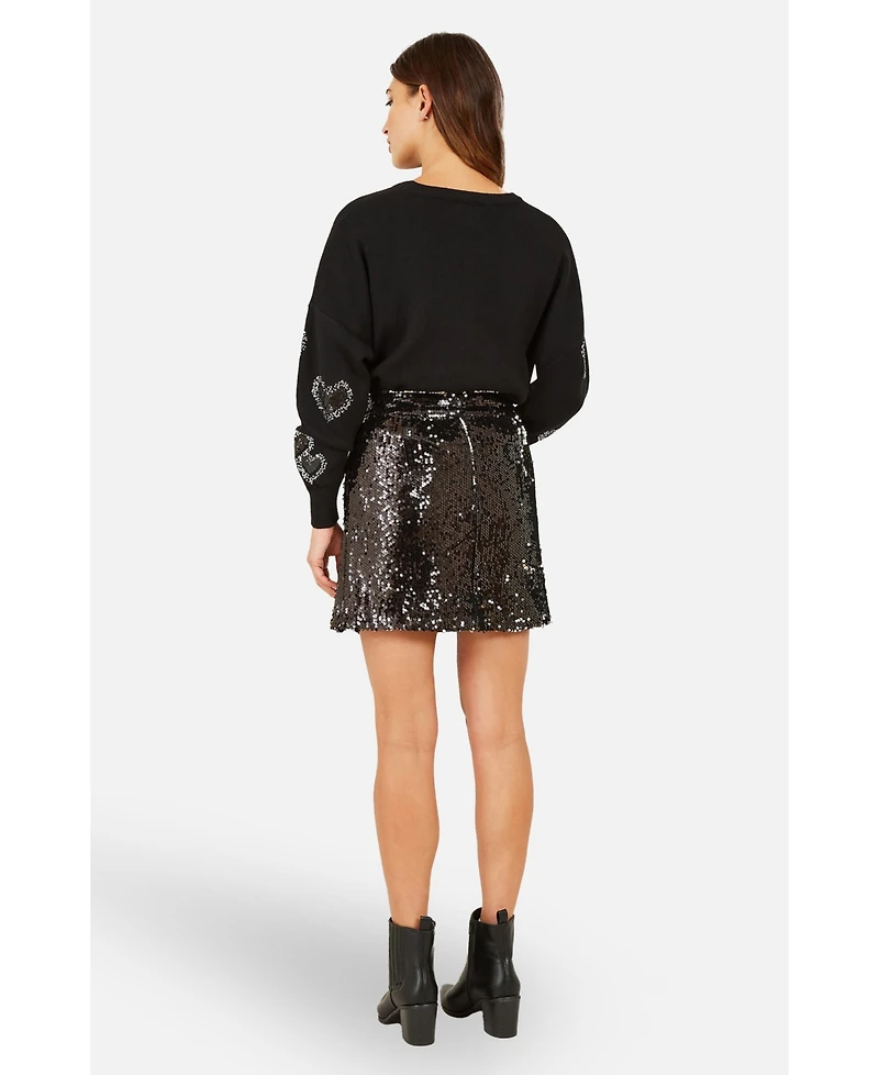 Yumi Women's Sequin Mini Skirt