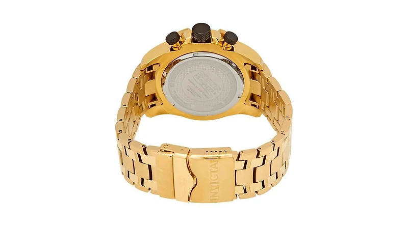 Invicta Men's Quartz Chronograph Pro Diver Watch – Gold Strap, Round Case Diameter 48mm