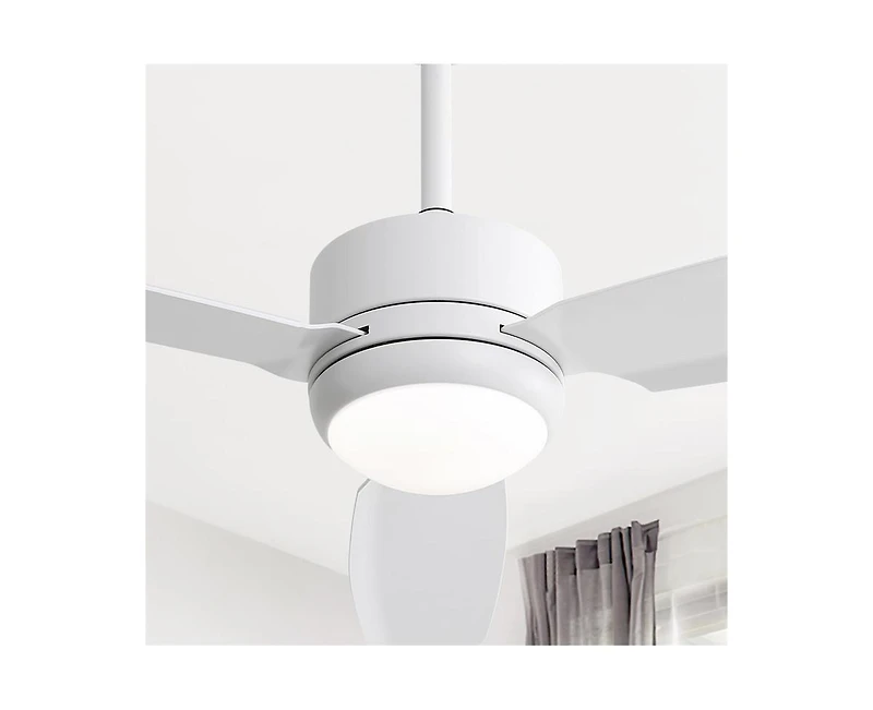 Sofucor 46-inch Modern White 3-blade Ceiling Fan with Led Light with Six-speed Remote Control