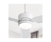 Sofucor 46-inch Modern White 3-blade Ceiling Fan with Led Light with Six-speed Remote Control