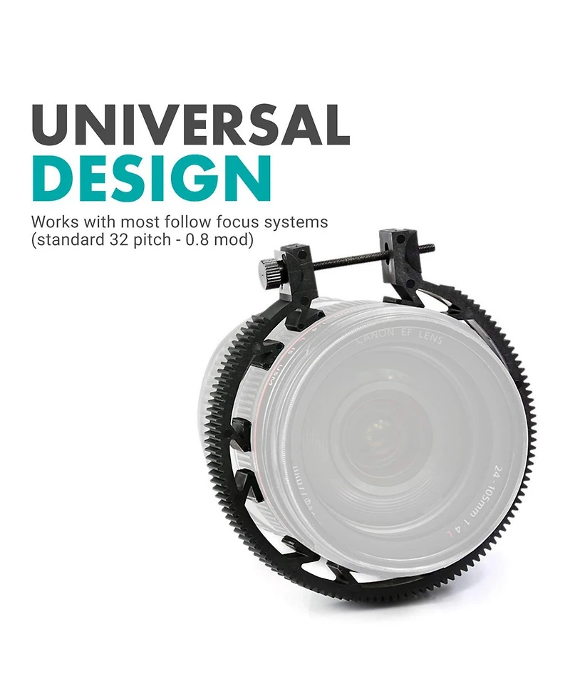Movo FR3 Adjustable 3-Piece Follow Focus Ring Gear Set
