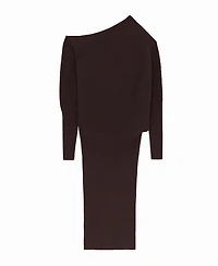 Reiss Women's Off-The-Shoulder Ribbed Midi Dress