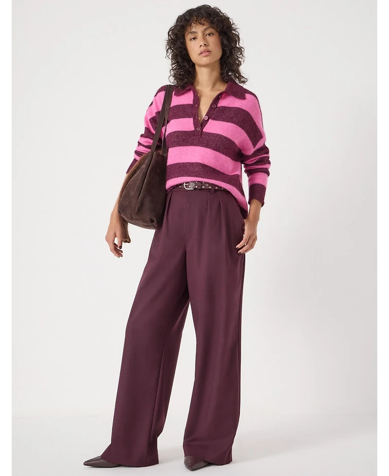 Hush Women's Drew Wool Blend Relaxed Rugby Sweater