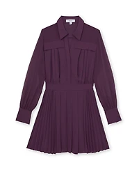 Reiss Women's Pleated Sheer-Sleeve Mini Dress