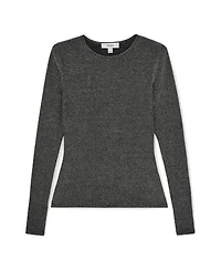 Reiss Women's Metallic-Knit Long-Sleeve Top
