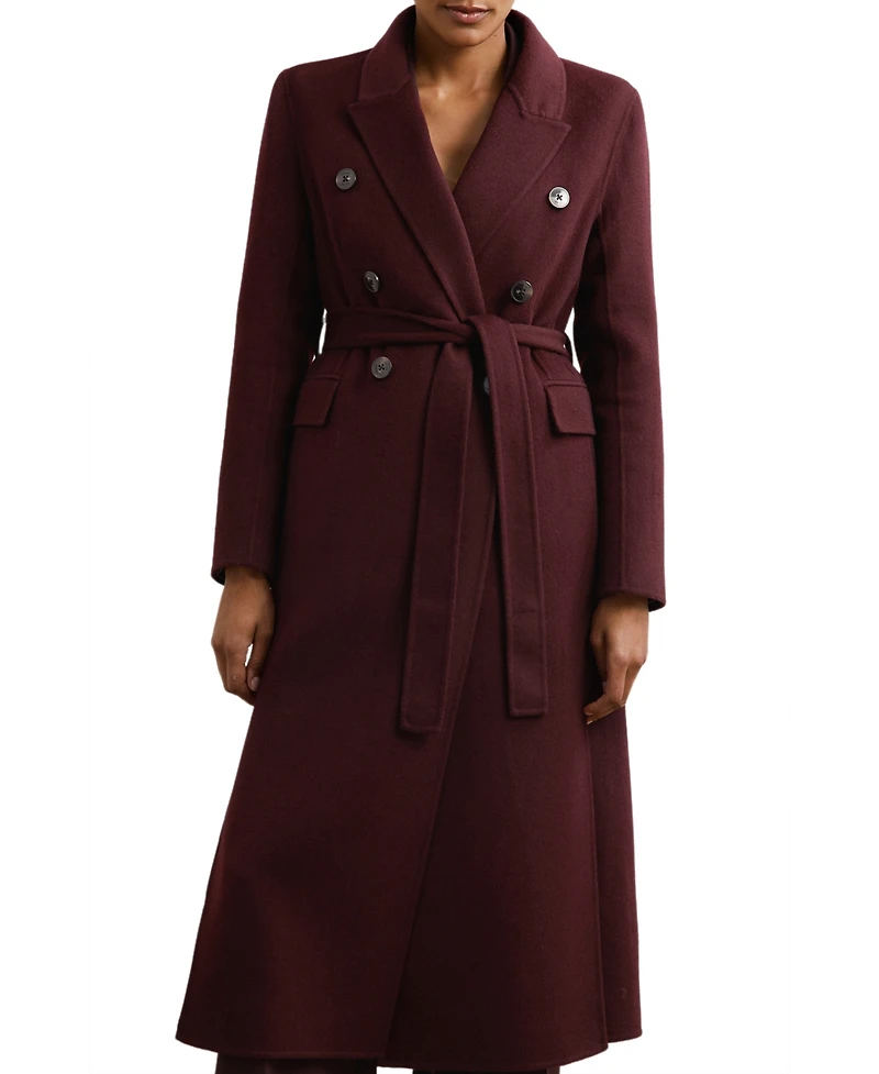 Reiss Women's Double-Breasted Blindseam Wool-Blend Coat