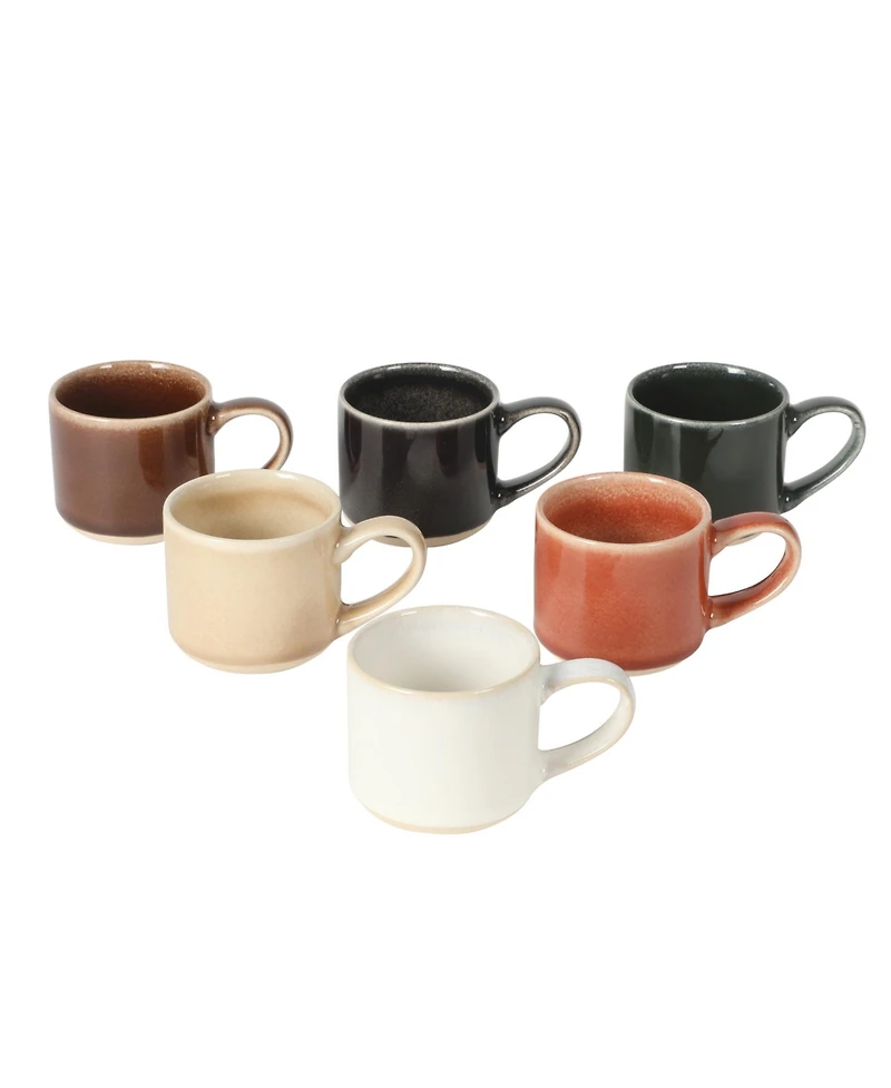 Mr. Coffee Espresso Whims 6 Piece 4 Oz Reactive Glaze Espresso Cup Set
