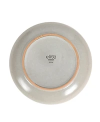 Gibson Home Beckett 4-Piece Ash White Dinner Bowl Set – Reactive Glaze Stoneware – Shallow Pasta Bowls